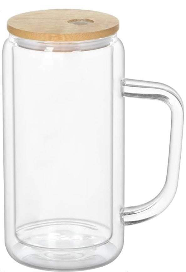 16oz Glass Snowglobe With Handle